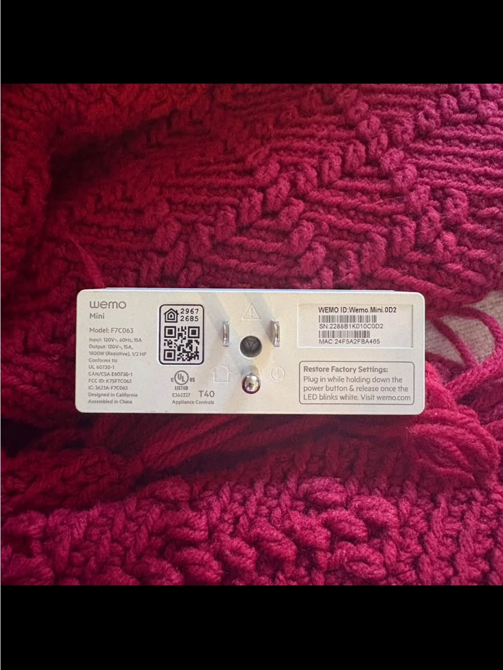 Wemo Smart Plug - Picture 2 of 2